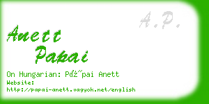 anett papai business card